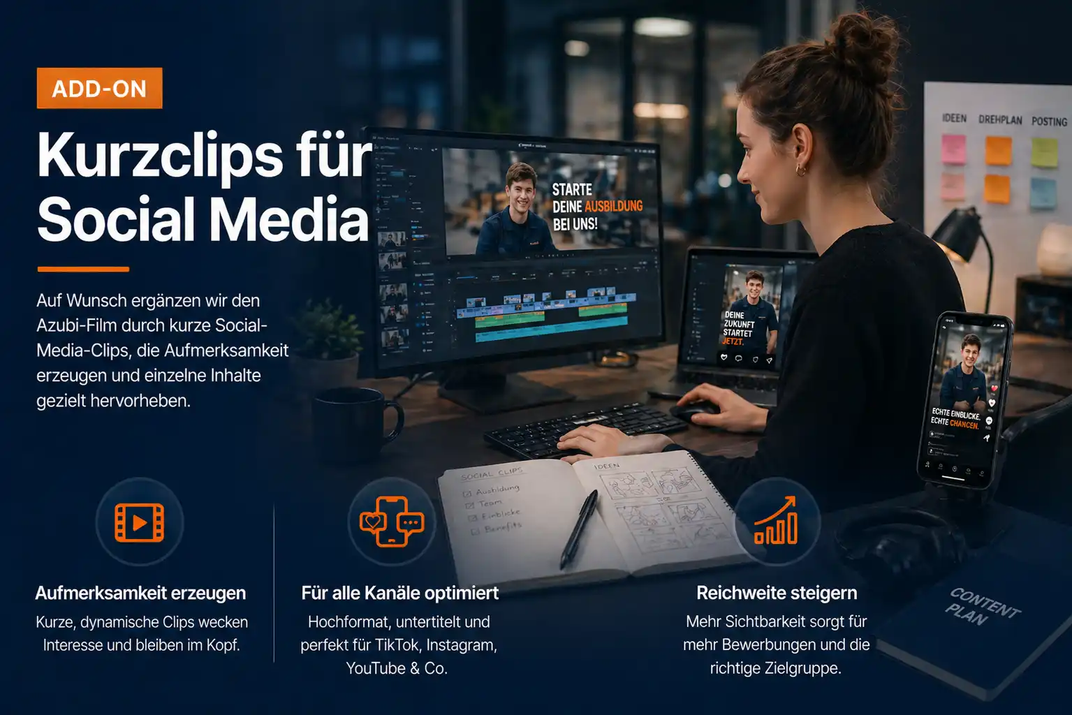 Azubi-Film mit kurzen Clips für Social Media