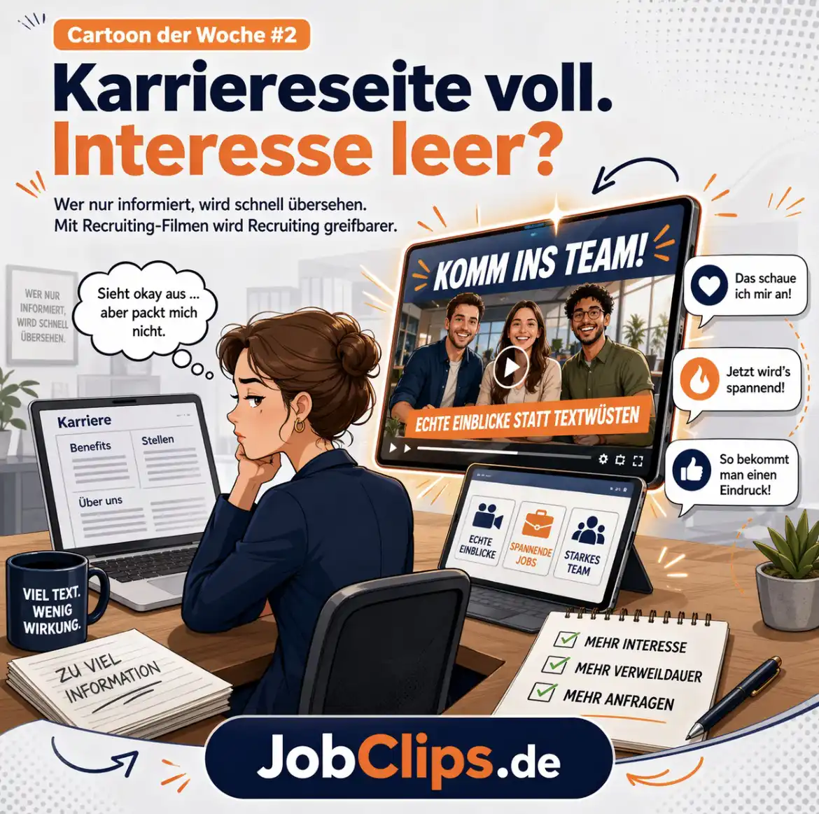 Cartoon der Woche: Karriereseite voll. Interesse leer?