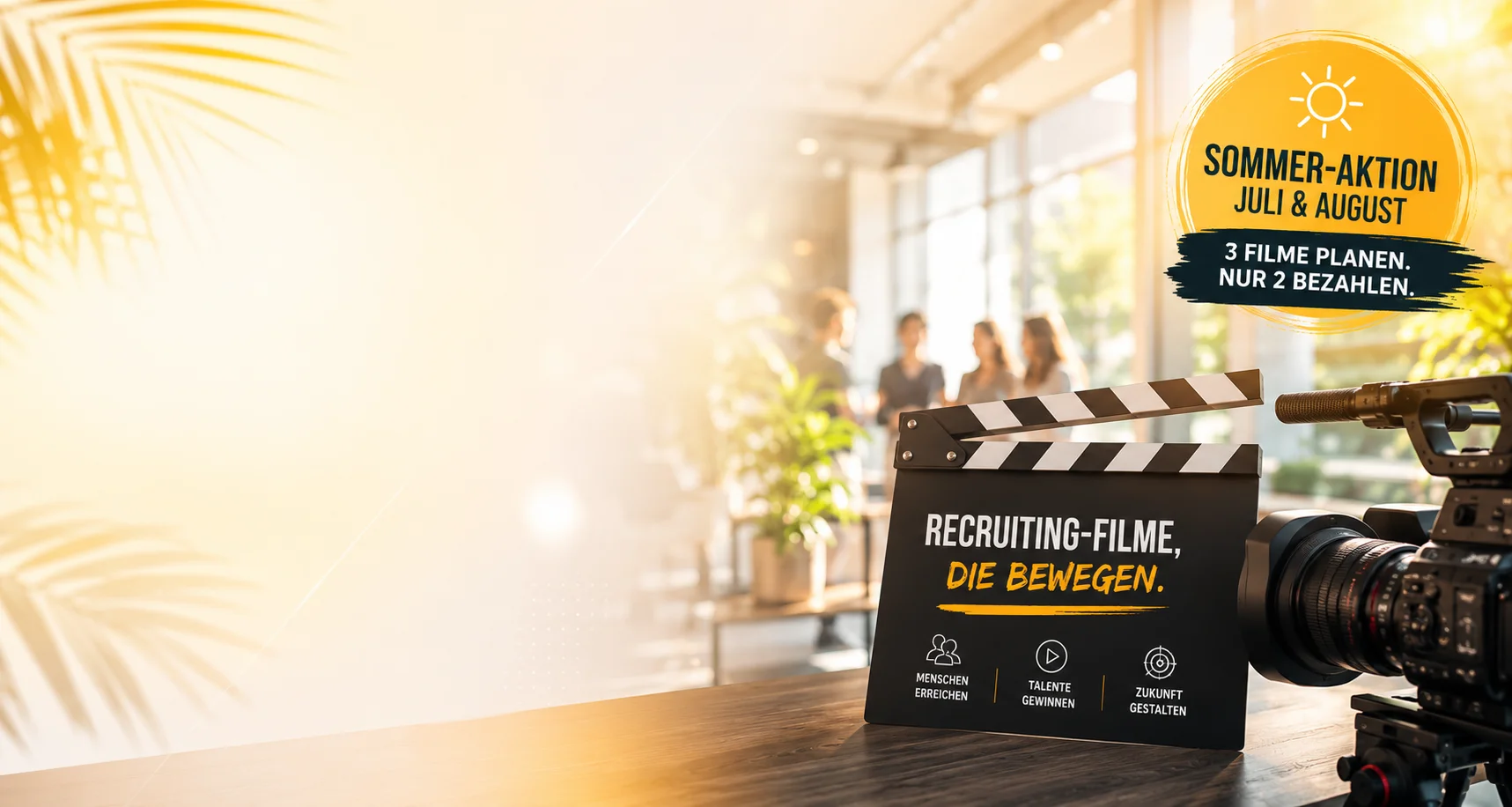Sommer-Aktion: 3 Recruiting-Filme planen, nur 2 bezahlen