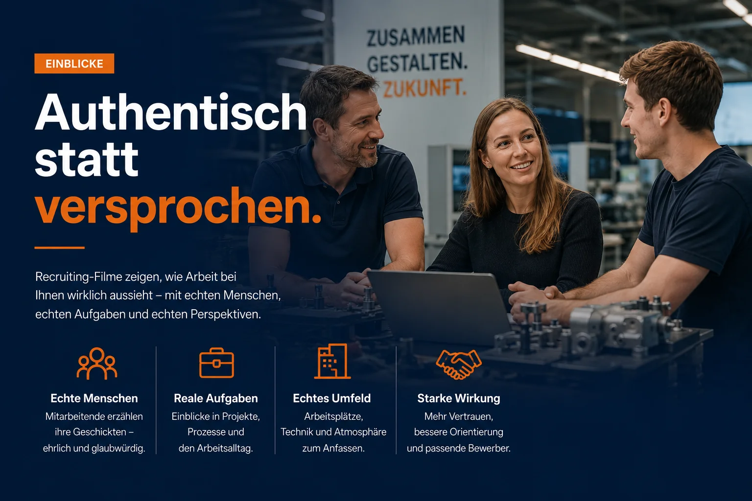 Recruiting-Film mit authentischen Einblicken in Menschen, Aufgaben und Arbeitsumfeld
