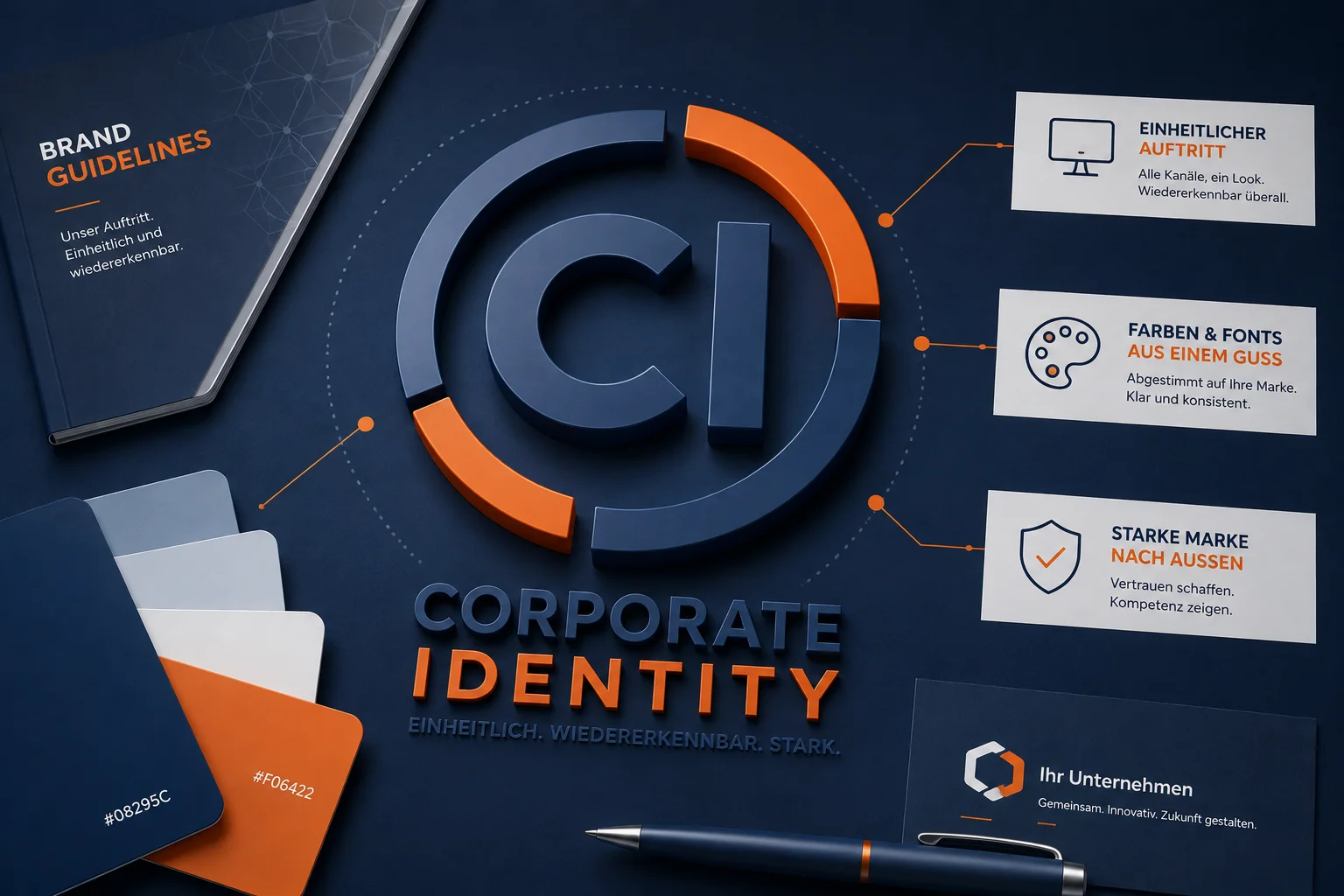 An das Corporate Design eines Unternehmens angepasste AVAWELCOME-Gestaltung